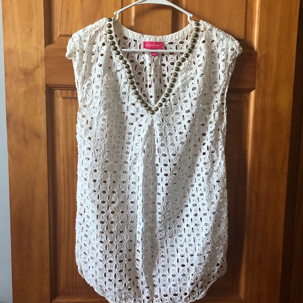 Lily Pulitzer Target size small-white with gold accents at neckline